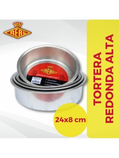 Comprar Aluminio Real Tortera Alta Nº24 -24 cm x 8 cm Mayorista al Mejor Precio!