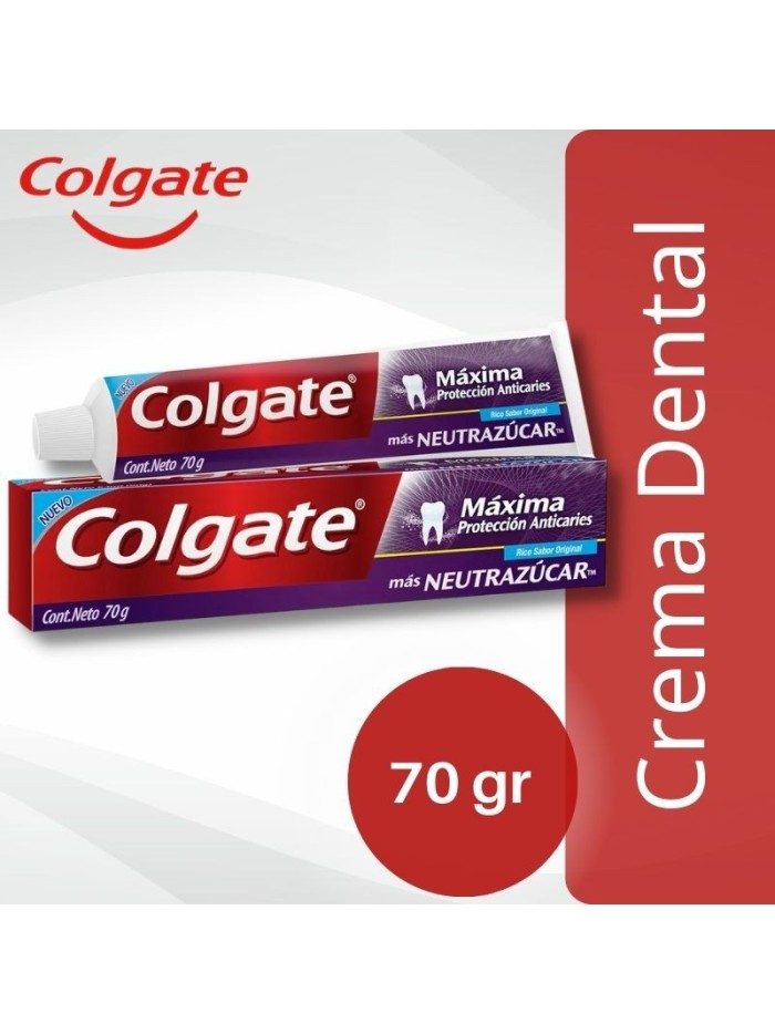 Comprar Crema Dental Colgate Maxima Proteccion Anticarias NeutAzucar  70 gr Mayorista al Mejor Precio!