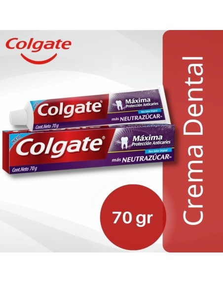 Comprar Crema Dental Colgate Maxima Proteccion Anticarias NeutAzucar  70 gr Mayorista al Mejor Precio!