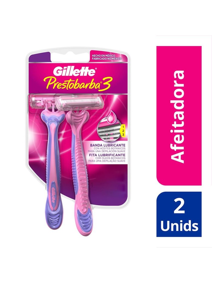 Comprar Prestobarba 3 Filos Femenina x 2 Blister Gillette Mayorista al Mejor Precio!