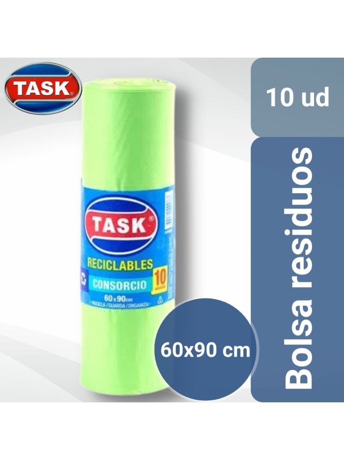 Comprar Task Bolsa residuo Rollo 60x90 cm 10 un Verde Mayorista al Mejor Precio!