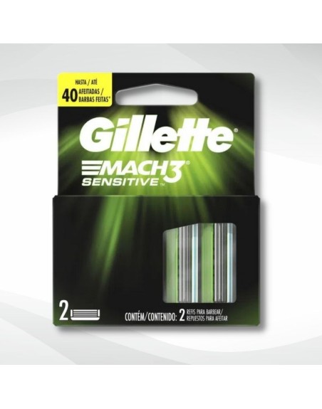 Comprar Cartucho Mach3 Sensitive 2 uds Gillette Mayorista al Mejor Precio!