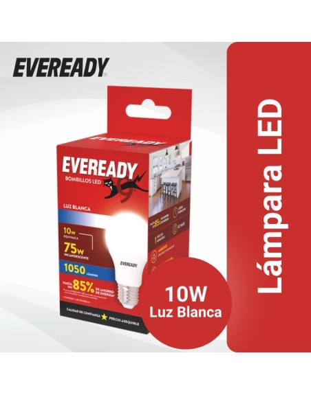 Lampara LED Eveready 10W 75W Luz Blanca