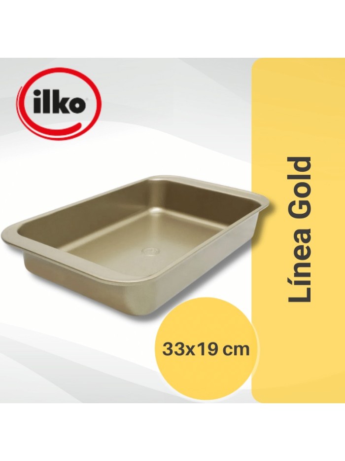 Comprar Ilko Asadera 33x19 cm Linea Gold Antiadherente Mayorista al Mejor Precio!