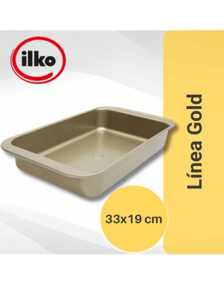 Comprar Ilko Asadera 33x19 cm Linea Gold Antiadherente Mayorista al Mejor Precio!