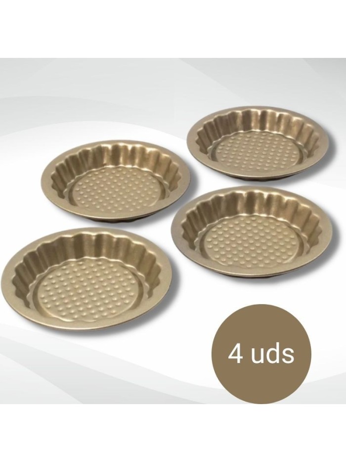 Comprar Ilko Set 4 Mini Tartaletas Linea Gold Antiadherente Mayorista al Mejor Precio!