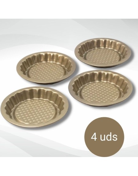 Comprar Ilko Set 4 Mini Tartaletas Linea Gold Antiadherente Mayorista al Mejor Precio!