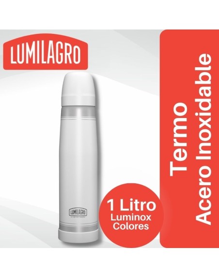 Comprar Termo Luminox Acero Inoxidable Blanco Lumilagro Mayorista al Mejor Precio!
