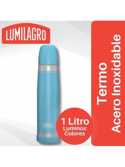 Comprar Termo Luminox Acero Inoxidable Celeste Pastel Lumilagro Mayorista al Mejor Precio!