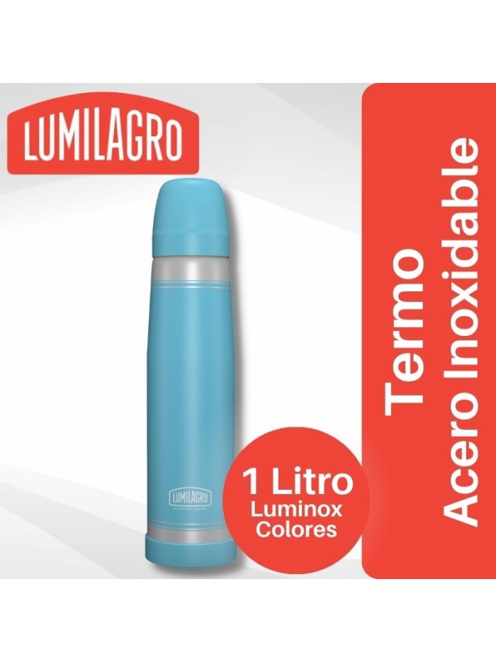 Comprar Termo Luminox Acero Inoxidable Celeste Pastel Lumilagro Mayorista al Mejor Precio!