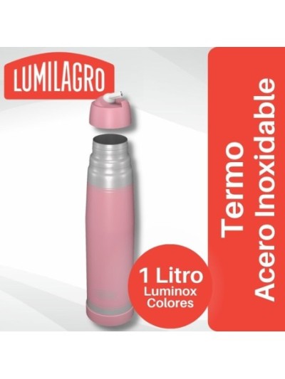 Comprar Termo Luminox Acero Inoxidable Rosa Lumilagro Mayorista al Mejor Precio!