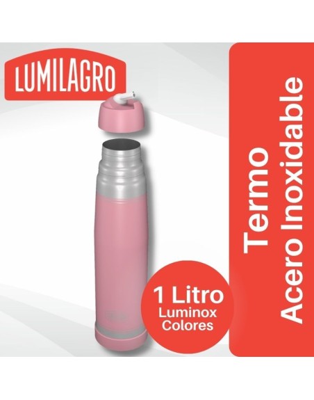 Comprar Termo Luminox Acero Inoxidable Rosa Lumilagro Mayorista al Mejor Precio!