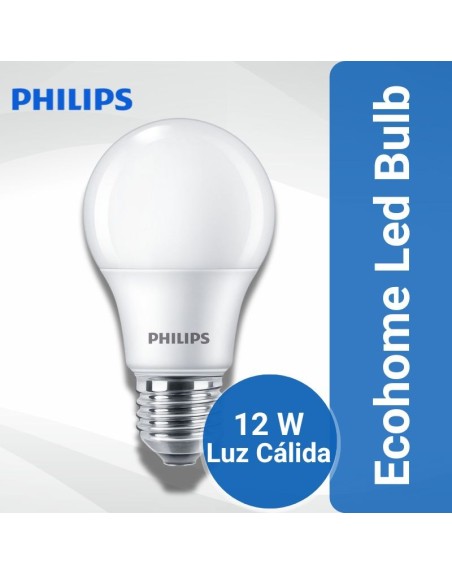 Comprar Lampara Ecohome Led Bulb 12W/80W Calida Philips Mayorista al Mejor Precio!