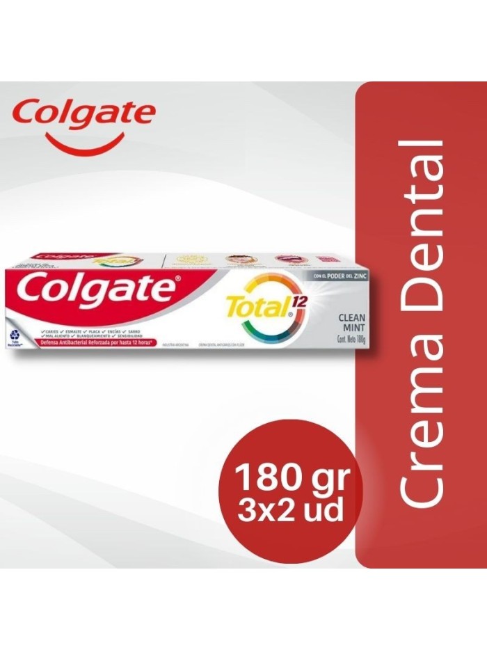 Comprar Colgate PACK Total 12 Clean Mint 3x2 180 gr  16 Mayorista al Mejor Precio!