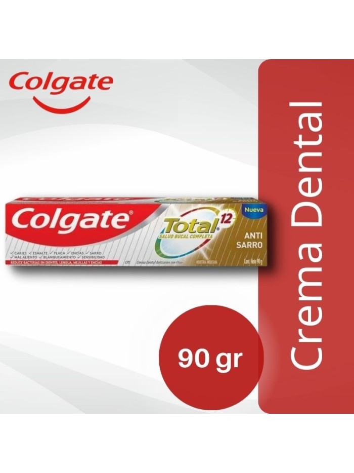 Comprar Crema Dental Colgate Total 12 Antisarro  90 gr Mayorista al Mejor Precio!