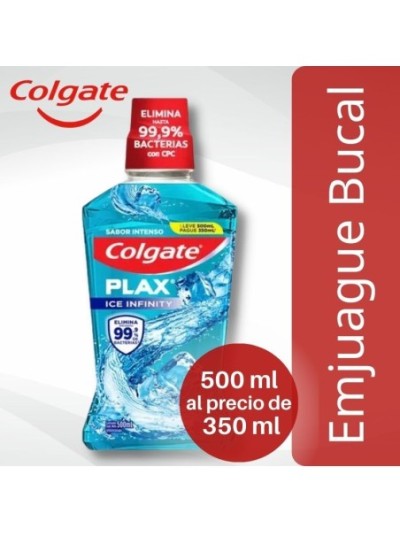 Comprar Enjuague Bucal Colgate Plax Ice Infinity 500 ml al precio de 350 ml Mayorista al Mejor Precio!