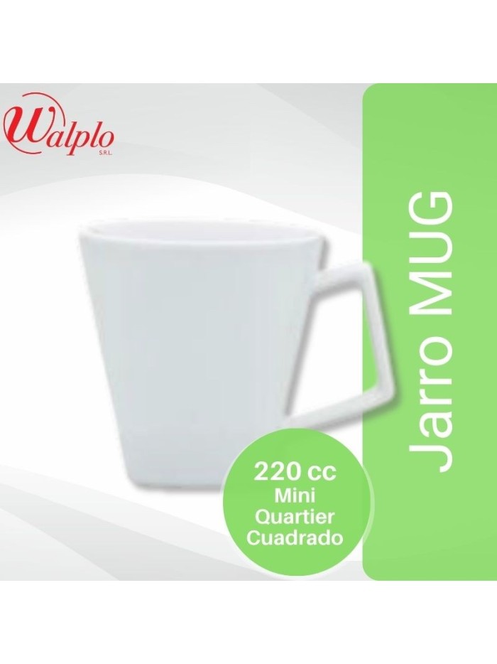 Comprar Jarro MUG 220CC MINI QUART.CUAD.Blanco Mayorista al Mejor Precio!