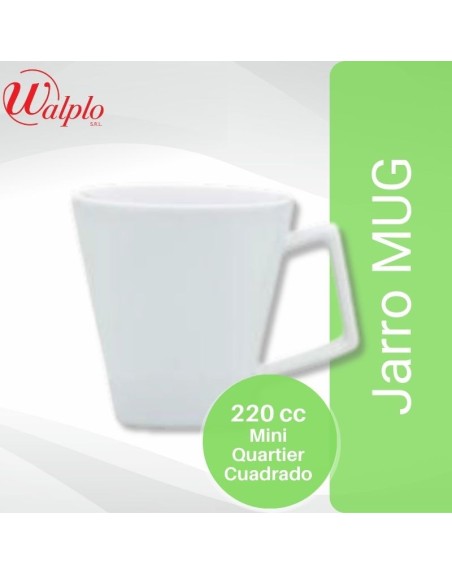 Comprar Jarro MUG 220CC MINI QUART.CUAD.Blanco Mayorista al Mejor Precio!