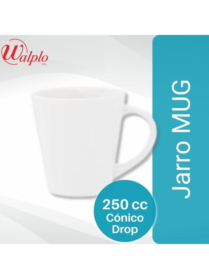 Comprar Jarro MUG 250CC Conico Drop Blanco Mayorista al Mejor Precio!