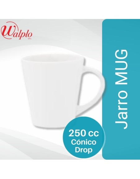 Comprar Jarro MUG 250CC Conico Drop Blanco Mayorista al Mejor Precio!