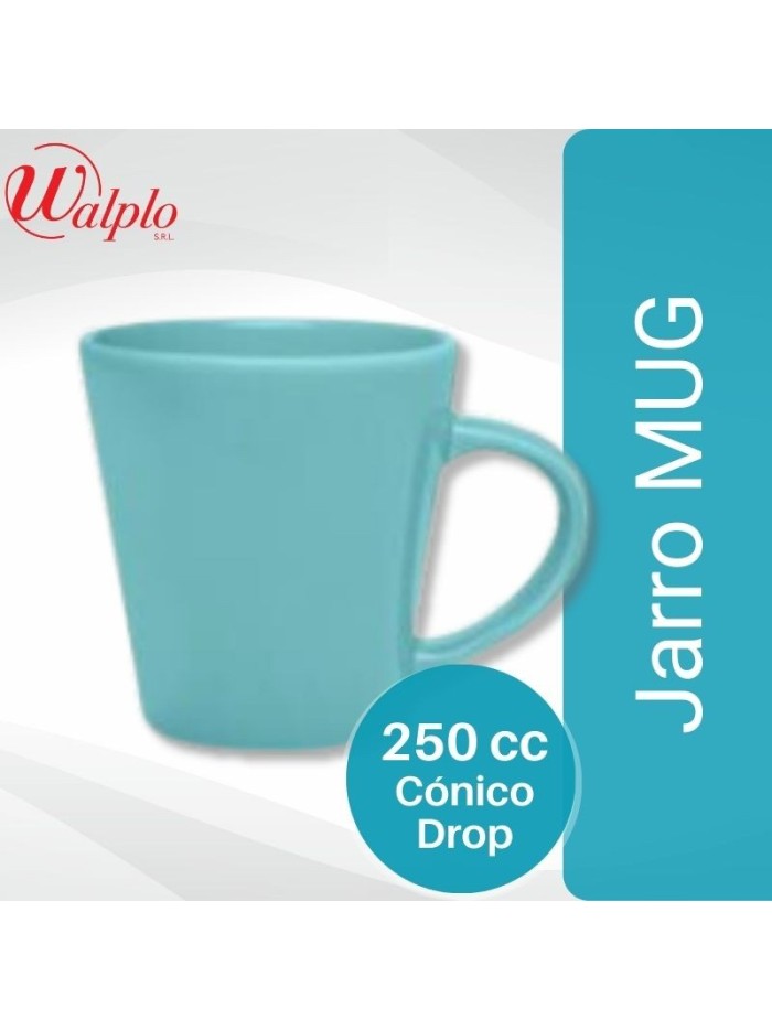 Comprar Jarro MUG 250CC Conico Drop Celeste Mayorista al Mejor Precio!