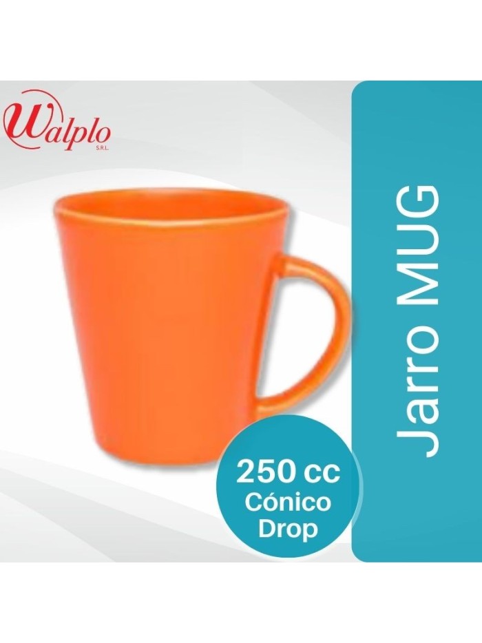 Comprar Jarro MUG 250CC Conico Drop Naranja Mayorista al Mejor Precio!