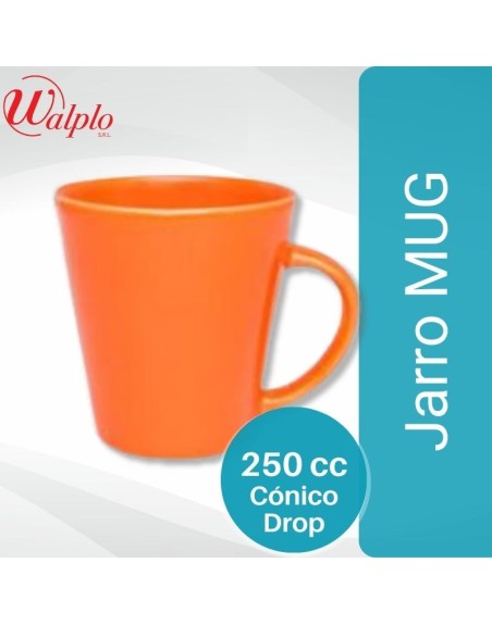 Comprar Jarro MUG 250CC Conico Drop Naranja Mayorista al Mejor Precio!