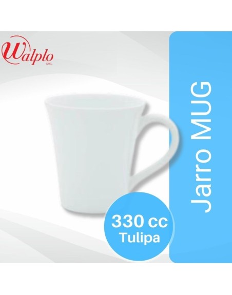 Comprar Jarro MUG 330 CC Tulipa Blanco DEC802 Mayorista al Mejor Precio!