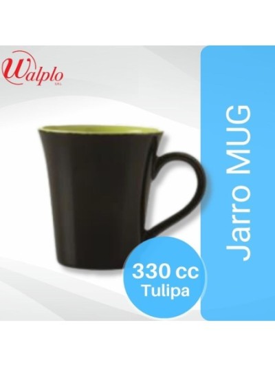 Comprar Jarro MUGS 330 CC Tulipa Negro/Verde Mayorista al Mejor Precio!