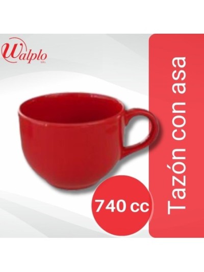 Comprar Tazon Con asa 740 CC Rojo DEC 0760 Mayorista al Mejor Precio!