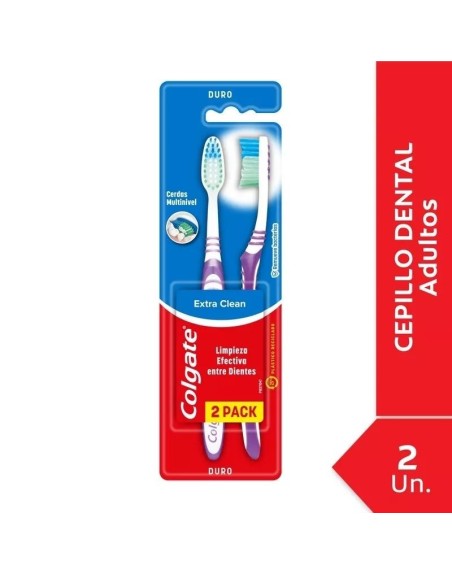 Comprar Cepillo Dental Colgate Extra Clean Duro Pack 2 uds Mayorista al Mejor Precio!