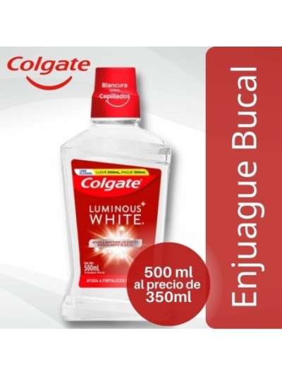 Comprar Enjuague Bucal Colgate Plax Luminous White 500 ml al precio de 350 ml Mayorista al Mejor Precio!