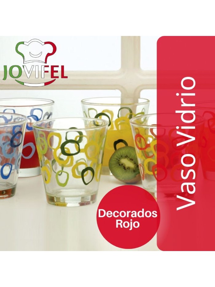 Comprar Jovifel Vaso Conico Circulos Rojos 370 ml Mayorista al Mejor Precio!