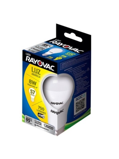 Comprar Lampara LED Rayovac 8W/57W Amarilla 750-A Mayorista al Mejor Precio!