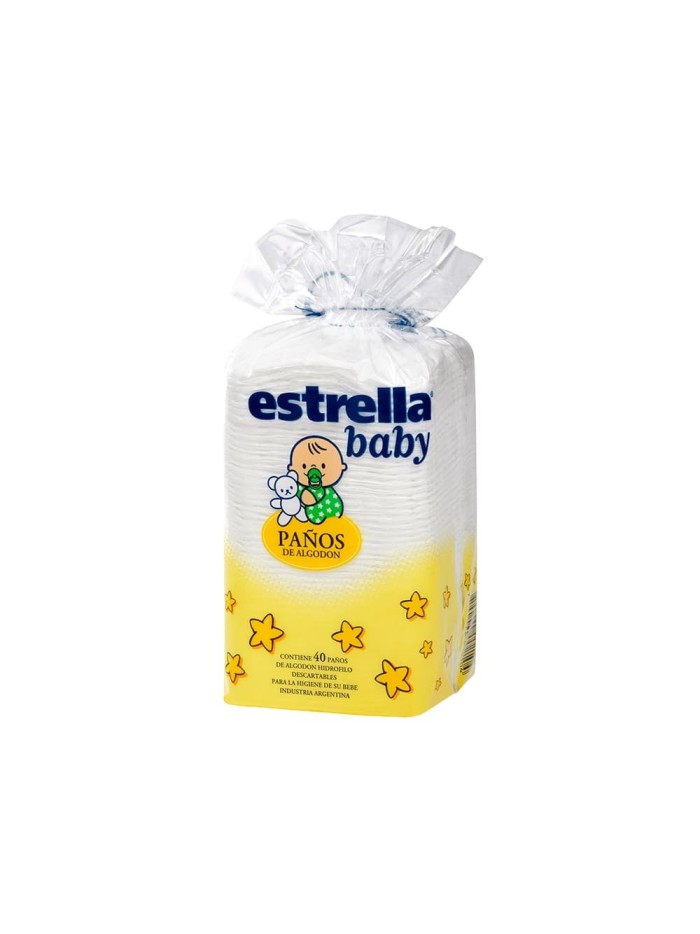 Comprar Estrella Paños Algodon Bebe x 40 uds Mayorista al Mejor Precio!