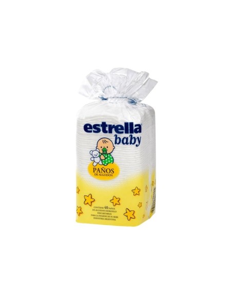 Comprar Estrella Paños Algodon Bebe x 40 uds Mayorista al Mejor Precio!