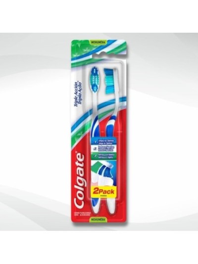Comprar Cepillo Dental Colgate Triple Accion Medio x2 Pack 6X5 Mayorista al Mejor Precio!