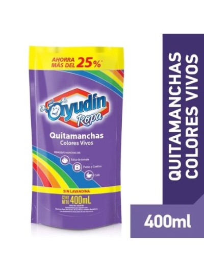 Comprar Ayudin Ropa Quitamanchas Colores Vivos 400 ml Mayorista al Mejor Precio!
