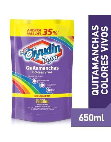 Comprar Ayudin Colores Vivos Sin Lavandina 650 ml Doypack Mayorista al Mejor Precio!