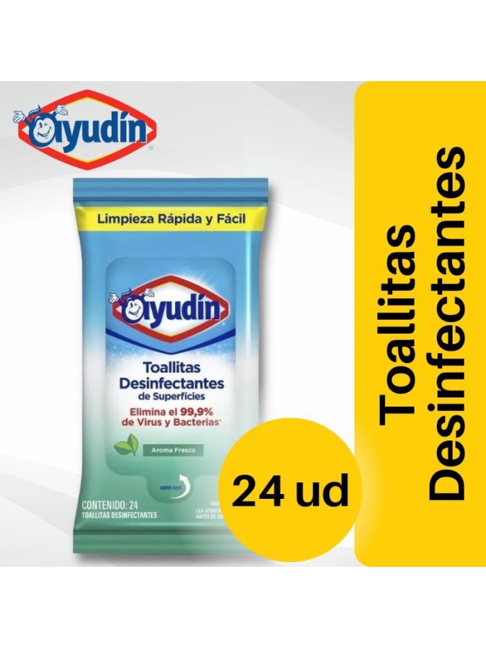 Comprar Ayudin Toallas Desinfectantes Aire Fresco 24 unidades Mayorista al Mejor Precio!