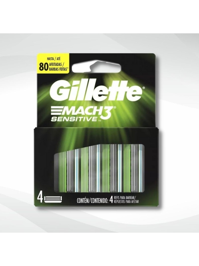 Comprar Cartucho Mach3 Sensitive x 4 uds Gillette Mayorista al Mejor Precio!