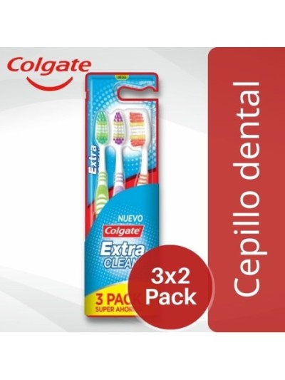 Comprar Cepillo Dental Colgate Extra Clean Medio 3x2 ud -6547 12 Mayorista al Mejor Precio!
