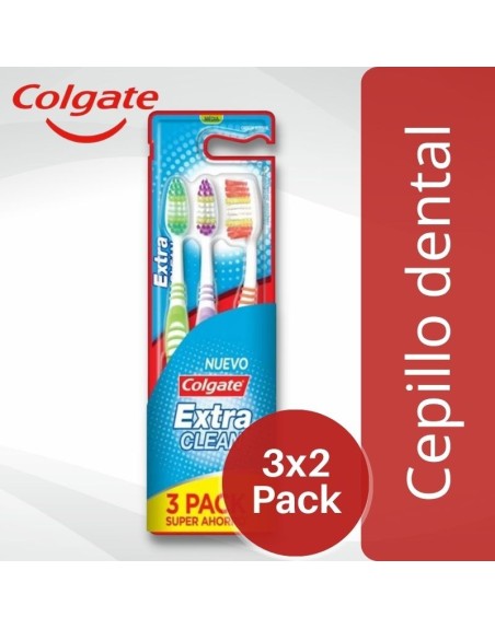 Comprar Cepillo Dental Colgate Extra Clean Medio 3x2 ud -6547 12 Mayorista al Mejor Precio!