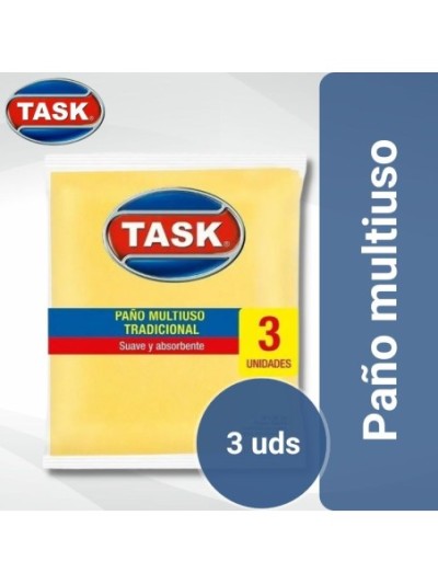 Comprar TASK Paño Multiuso Amarillo 36x38cm 3 uds Mayorista al Mejor Precio!