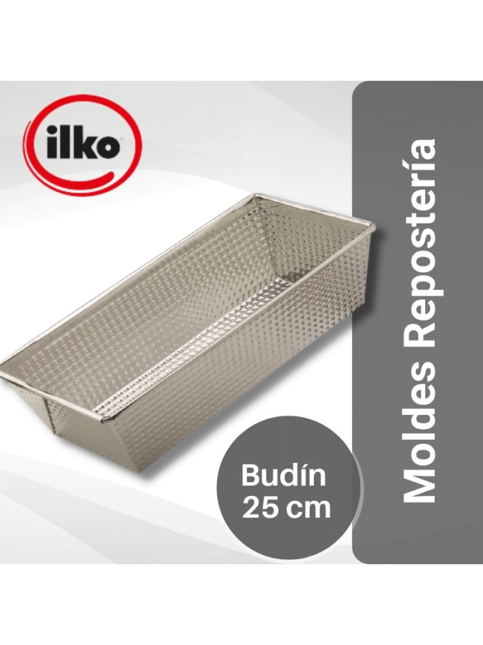 Comprar Ilko Molde Budin 25 cm Acero Estañado Rectangular Mayorista al Mejor Precio!