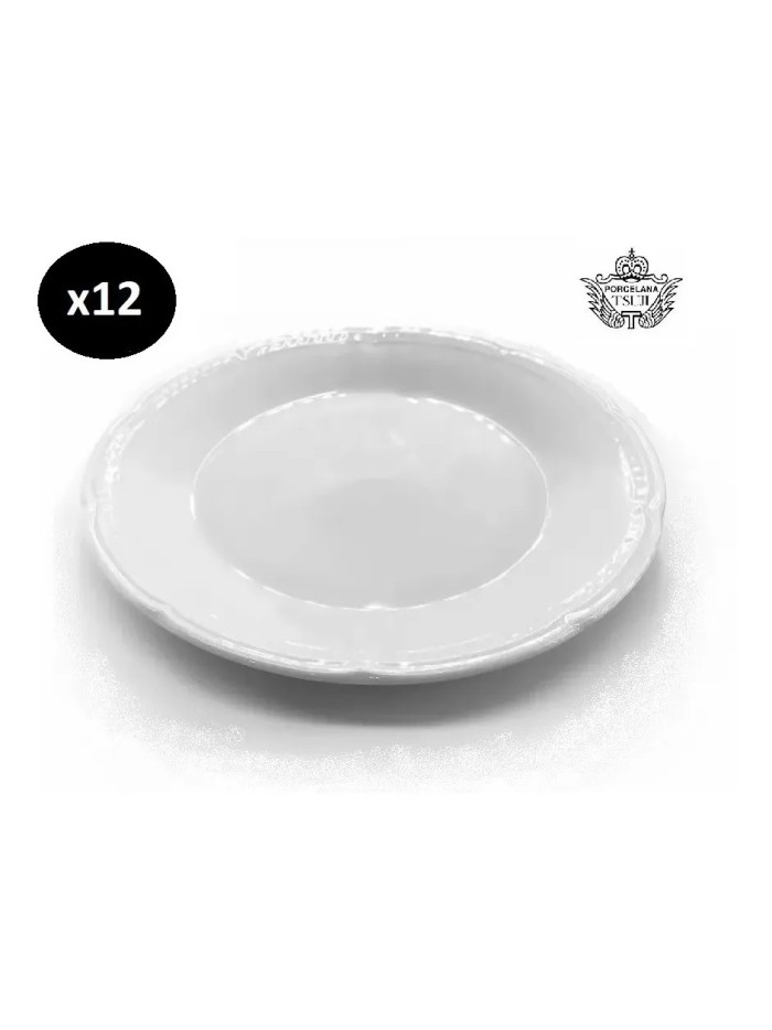 Comprar Tsuji Porcelana Blanca 1200  Plato Playo 25 cm Mayorista al Mejor Precio!