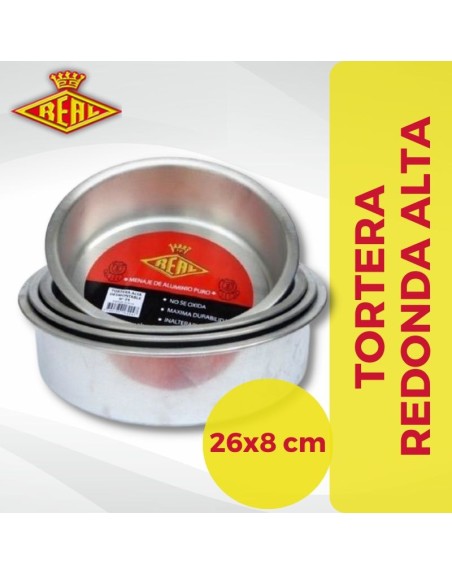 Comprar Aluminio Real Tortera Alta Nº26 -26 cm x 8 cm Mayorista al Mejor Precio!