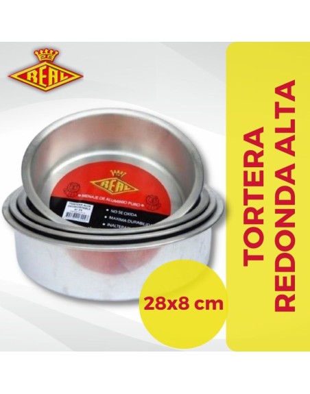 Comprar Aluminio Real Tortera Alta Nº28 -28 cm x 8 cm Mayorista al Mejor Precio!