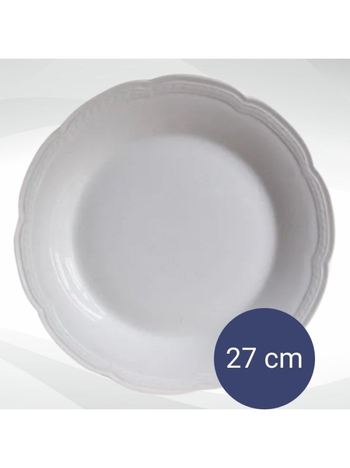 Comprar Tsuji Porcelana Blanca 1800  Plato Playo 27 cm Mayorista al Mejor Precio!