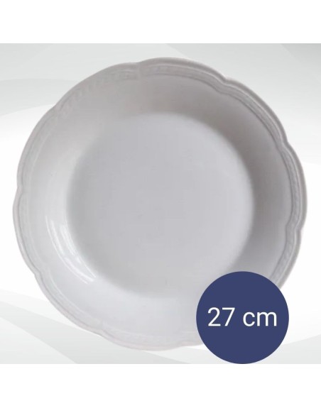 Comprar Tsuji Porcelana Blanca 1800  Plato Playo 27 cm Mayorista al Mejor Precio!